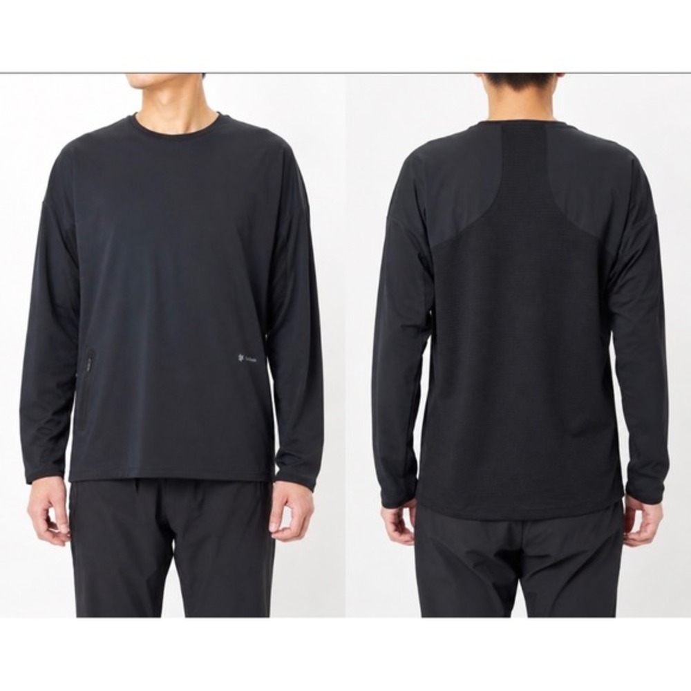 Goldwin Japan Technical Performance L/S‎ Shirt large Black Minimalist Activewear